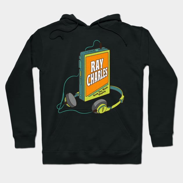 Ray Charles / Retro Walkman Design / Retro Music Art Hoodie by EliseOB